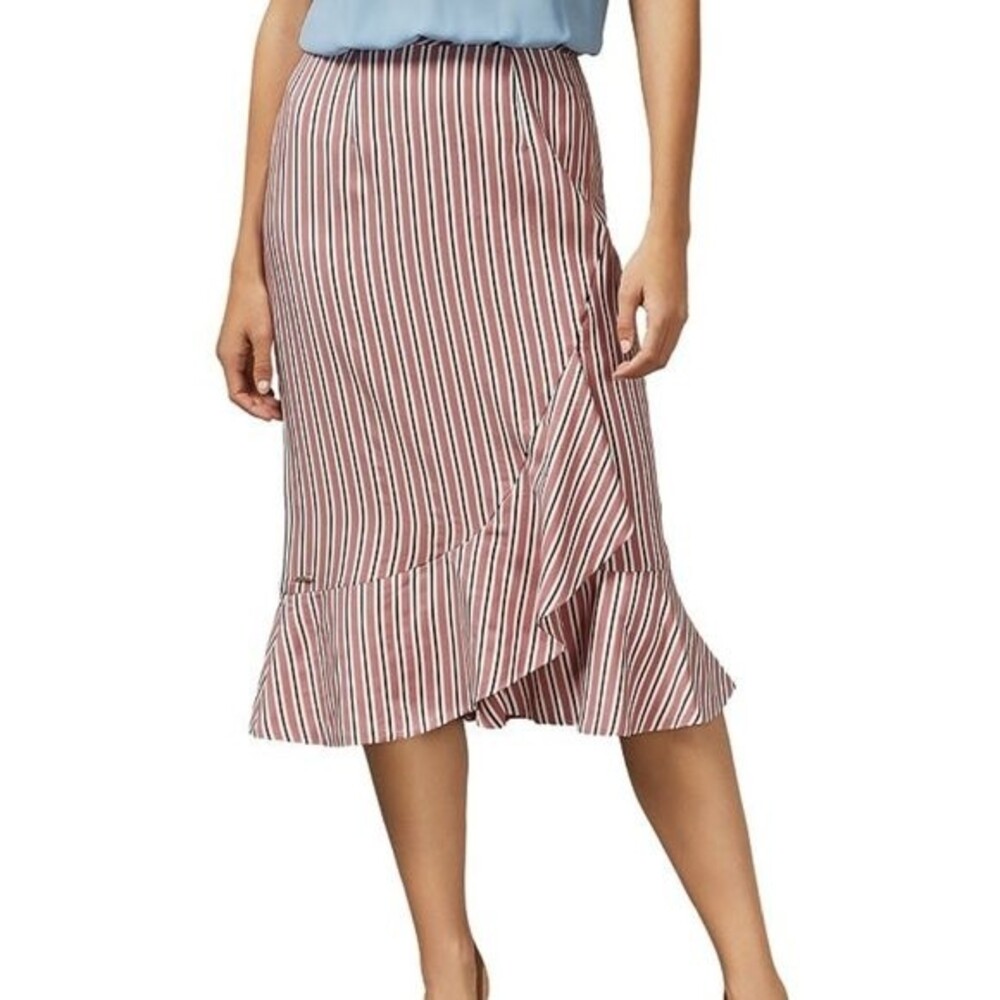 ted baker coryn striped asymmetric midi skirt